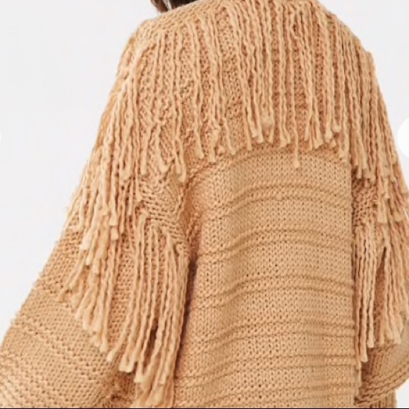 NWT Forever 21 Open Front Fringe Cardigan - Picture 4 of 8